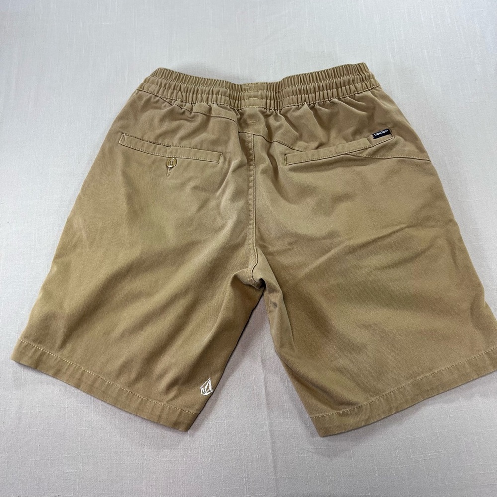 Volcom Men’s Surf Skate Shorts Small Khaki Elastic Waist Drawstring Casual - Picture 7 of 12